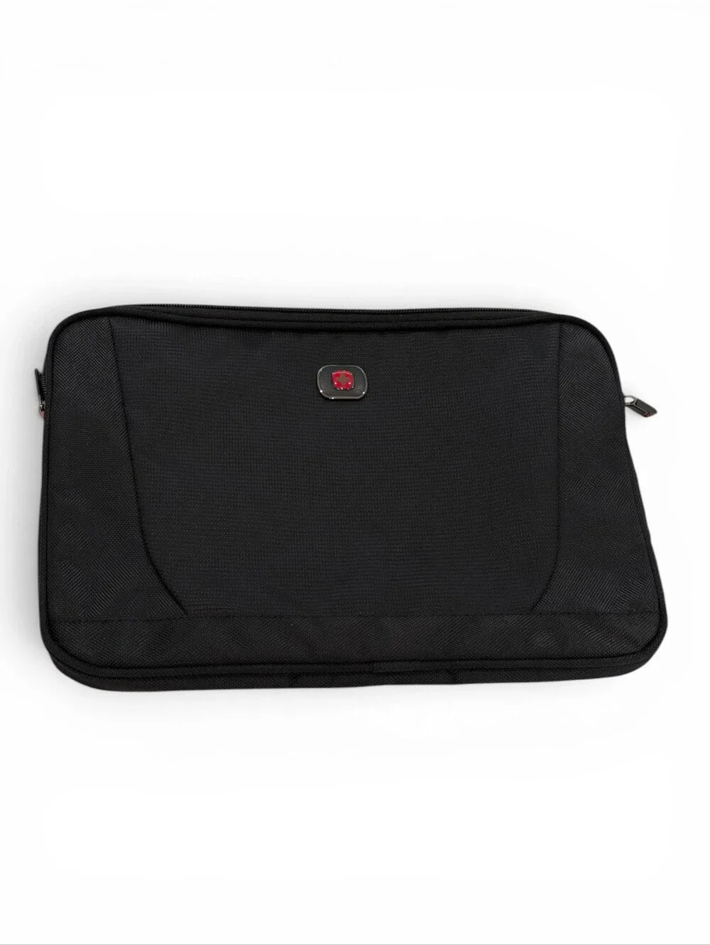 SwissGear Wenger Black Laptop Sleeve with Red Logo Accent Soft Velvety Interior